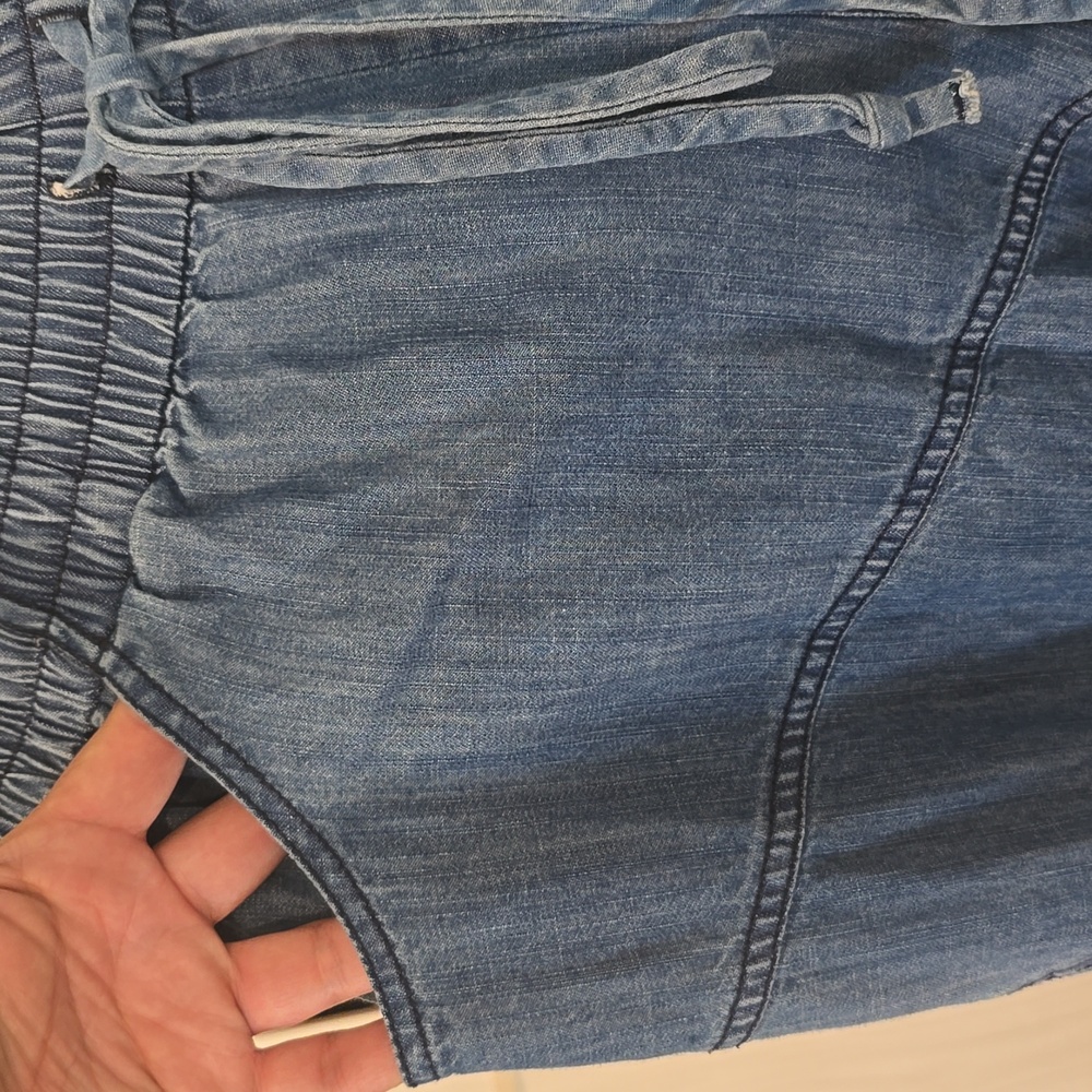 Pilcro High Rise Pull On Joggers Blue Denim - Picture 7 of 10